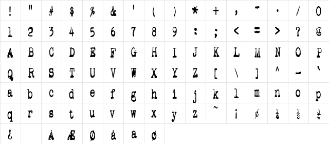 pookie stretch Regular  glyph index