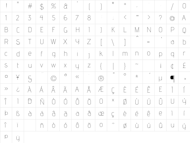 advent Light3  glyph index