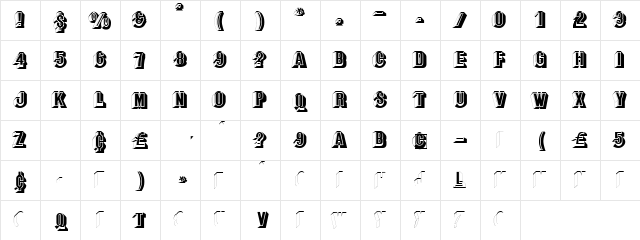 Parapa Display Caps SSi Regular  glyph index
