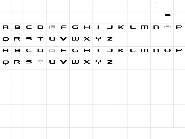 Lexust Demo Demo  glyph index