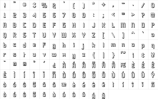 11S01 Black Tuesday Offset Regular  glyph index