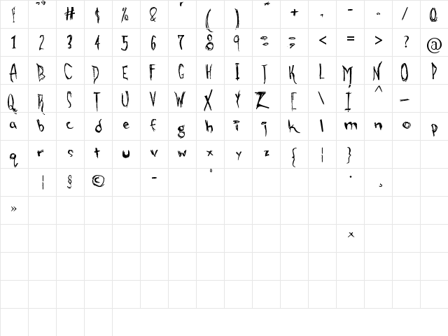 alien strawberry Regular  glyph index