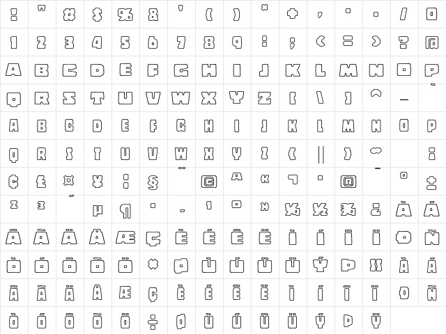 Copal Std Outline  glyph index