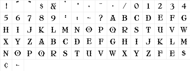 2 Matilda DNA Regular  glyph index