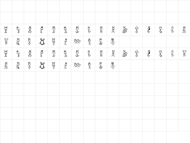 happie Regular  glyph index