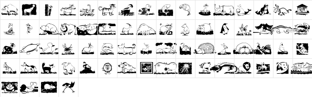 ChildrenAnimalsFriends Regular  glyph index