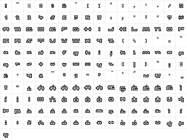 AtomicOutline Medium  glyph index