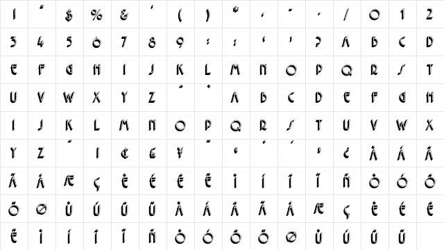 Premier .. Shaded  glyph index