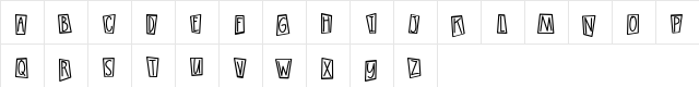 Wazoo BoxedCaps Regular  glyph index