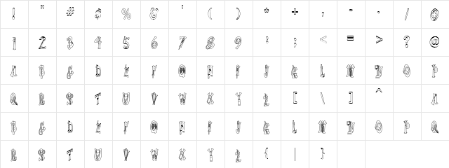 LD Dr. Office Regular  glyph index