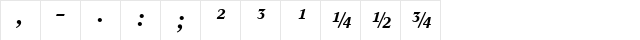 Concorde BE ItalicBold  glyph index