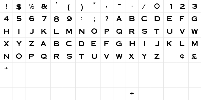 DeicesEngravedCapsSSK Regular  glyph index