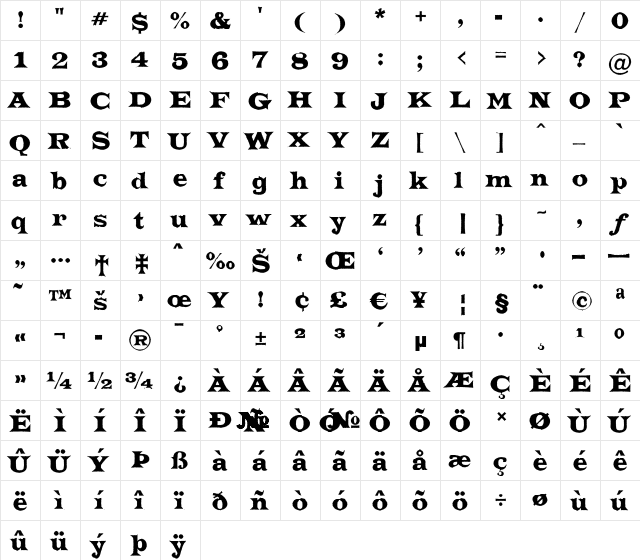 a_TrianglerRgh Regular  glyph index