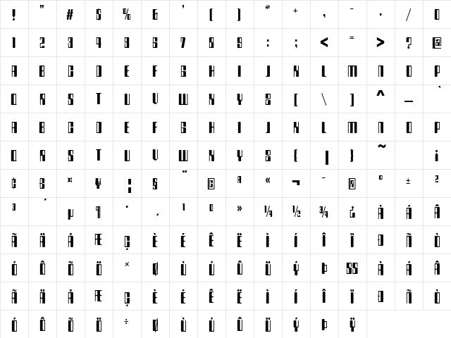 URWCondorcetComD Regular  glyph index
