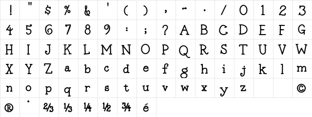 MummBasic Bold  glyph index