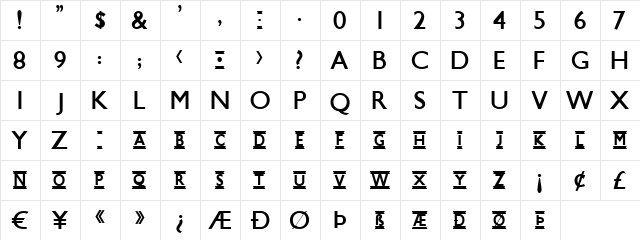 Underground Normal  glyph index