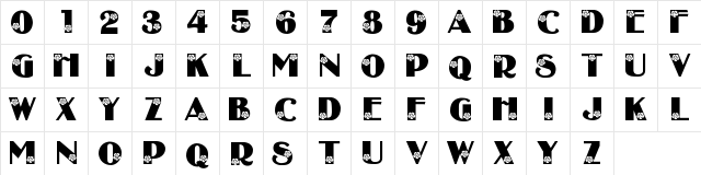 New Regular  glyph index