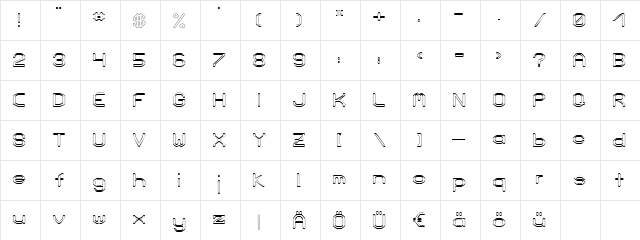 Love Parade outline Bold  glyph index