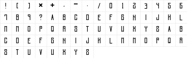 Villagers Regular  glyph index