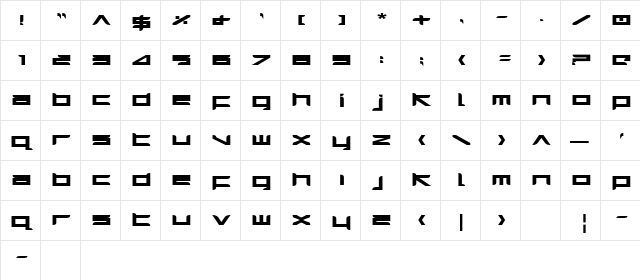 Harrier Bold Expanded Bold Expanded  glyph index