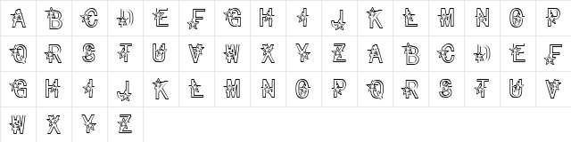 Star Gift Regular  glyph index