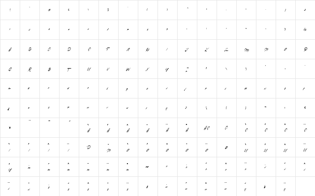 Soundtrack Regular  glyph index