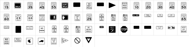 InterstatePi Two  glyph index