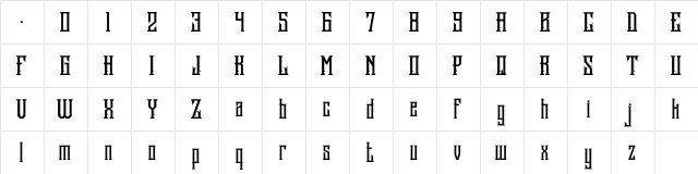 Stonebangs Typeface Regular  glyph index