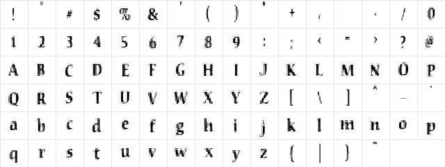 VTC Seeindubbledointriple Regular  glyph index