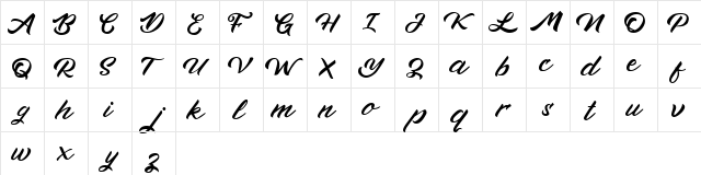 Misela Free Regular  glyph index
