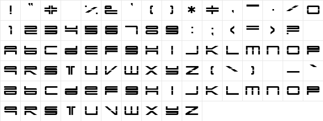 Arrest Regular  glyph index