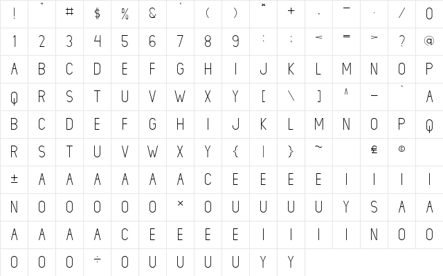 LIONELLO Light  glyph index