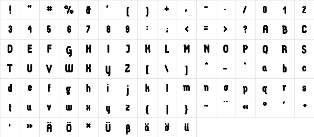 Luco Sans 923  glyph index