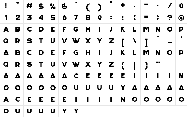 Overgrow Demo  glyph index