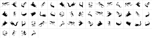 Fabeltiere04 Regular  glyph index