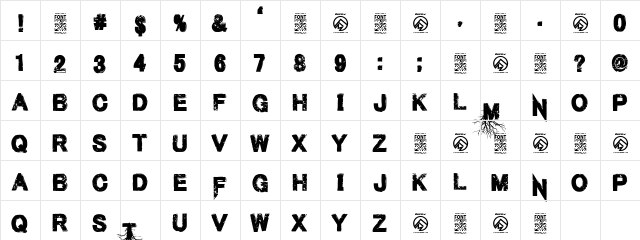 Men of Nihilist Regular  glyph index