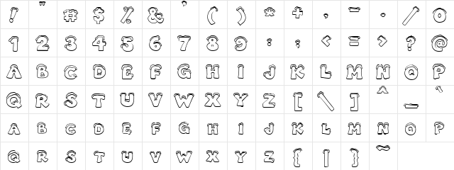 PC Snow Caps Regular  glyph index