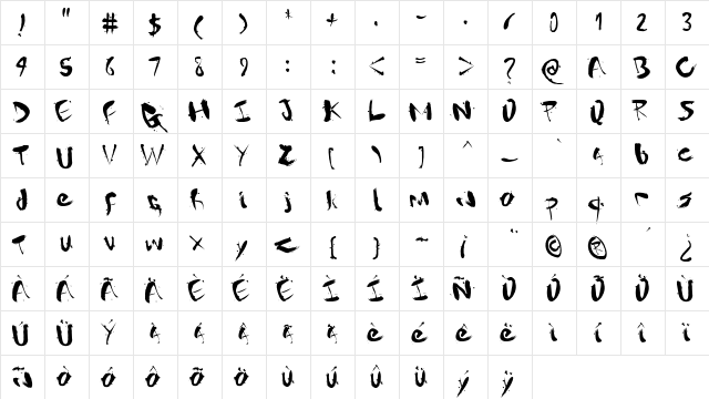 gantz font gantz font  glyph index