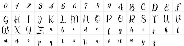 Little Betty Regular  glyph index