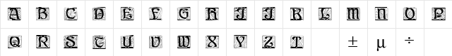 AnnStone Regular  glyph index