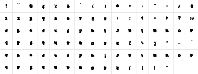 LD Critters Regular  glyph index