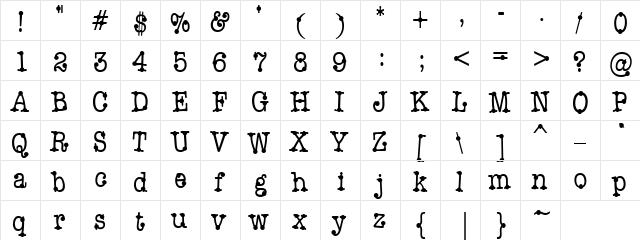 Accent Dot Writer Regular  glyph index