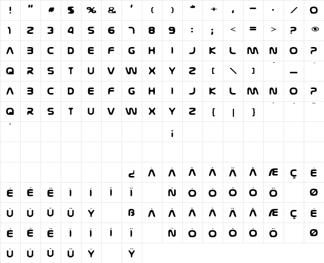 Nasal Medium  glyph index