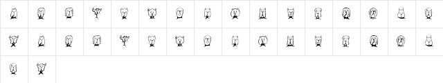 Gebell Regular  glyph index