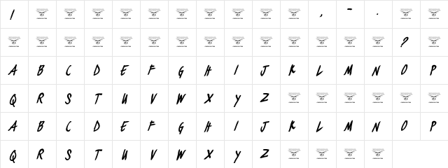 black jacket boys Bold Italic  glyph index