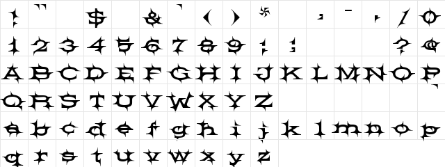 Pulled Nodes Regular  glyph index