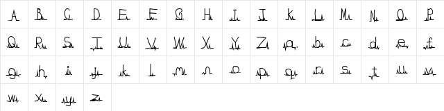 flatline Regular  glyph index