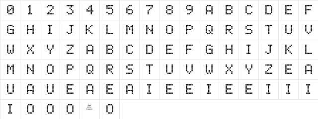 lcd phone Regular  glyph index