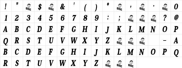 Babylon Regular  glyph index
