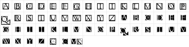 TornielloInitials Regular  glyph index